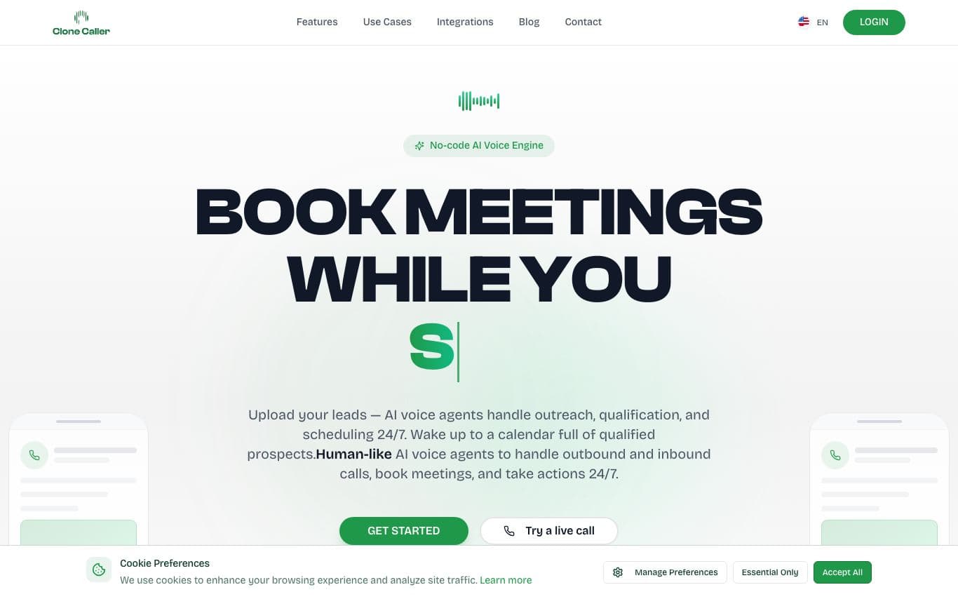 Clone Caller — AI Voice · SaaS