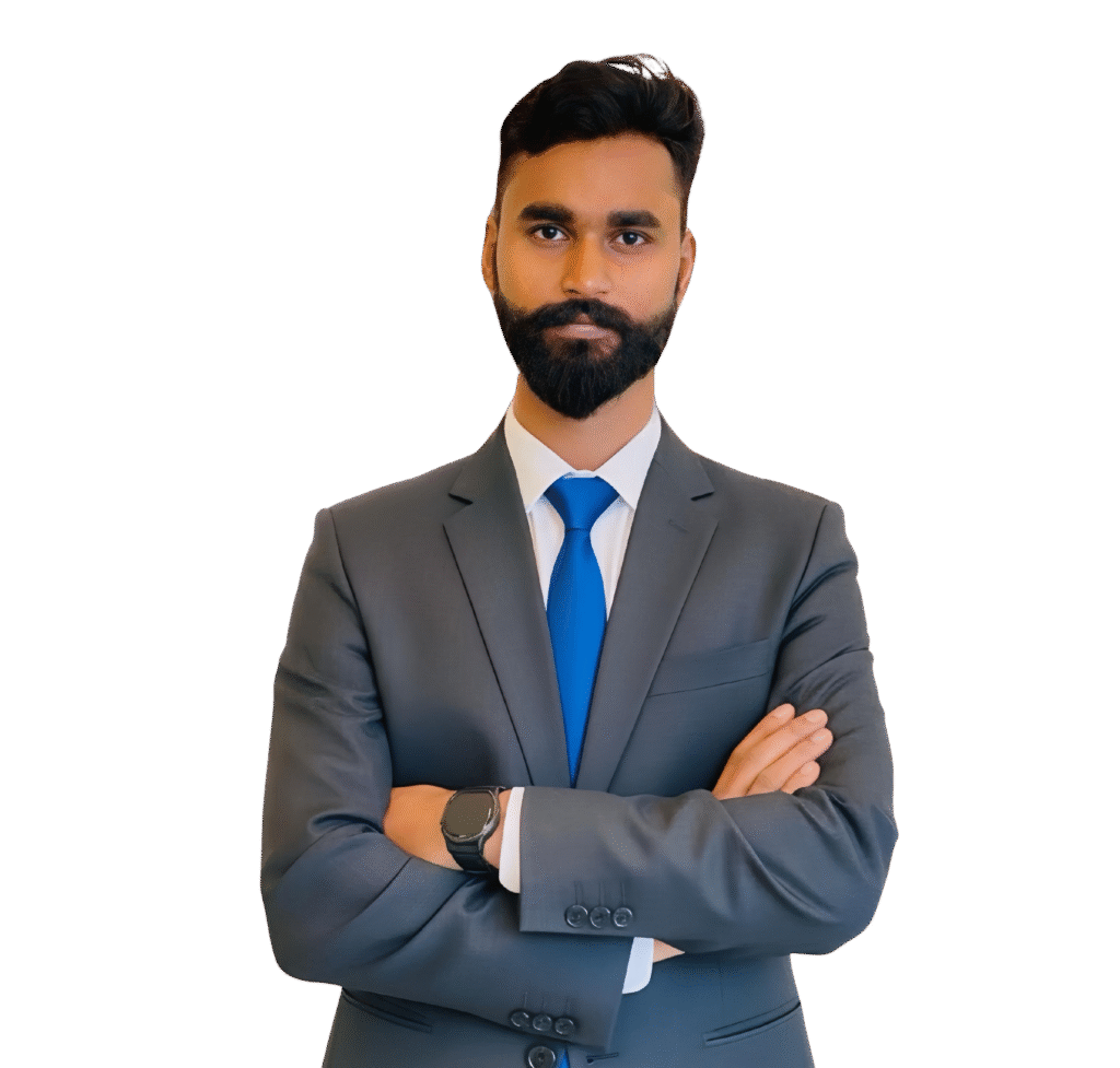 Muhammad Usama Akhtar Best SEO specialist in Pakistan Image in pent coat with clear background